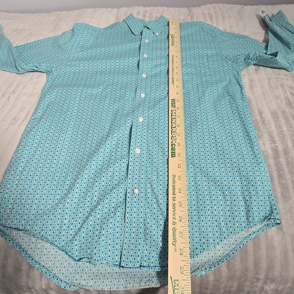 Share Panhandle Rough Stock Mens Medium Western Shirt Turquoise Long Sleeve. 521